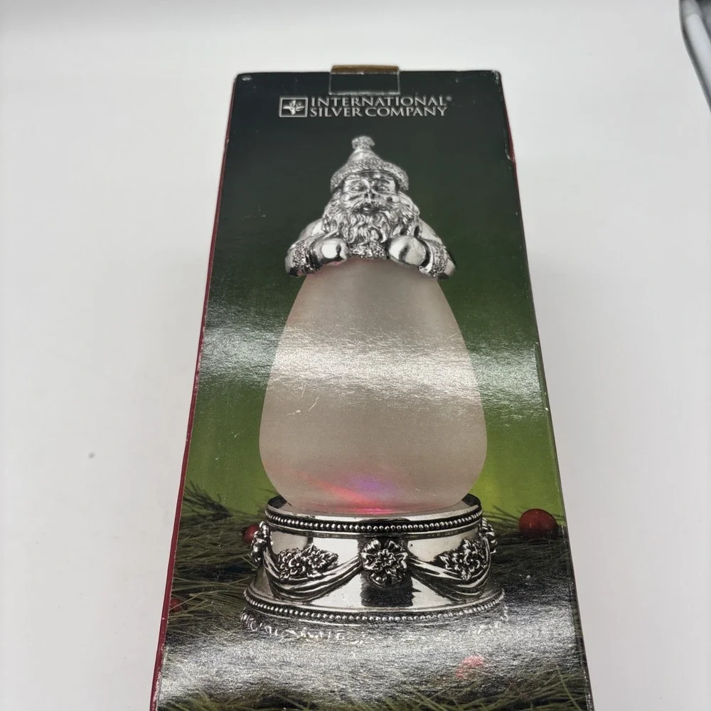 International Silver Company Santa Frosted Glass Mini Lamp 10
